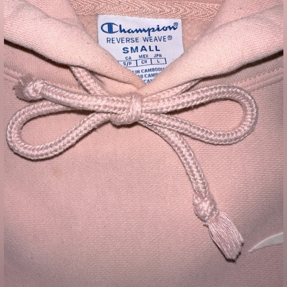 Champion Crop Logo Hoodie - Light Pink (S) - Picture 2 of 3